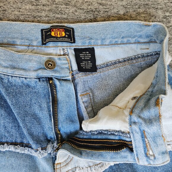 Route 66 Jeans Women's Size 16 Light Blue Wash Patchwork Denim Flared 26x26 - Picture 4 of 9